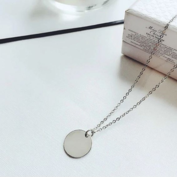 4 for $20 Single Round Coin Necklace (Silver) - Picture 3 of 6